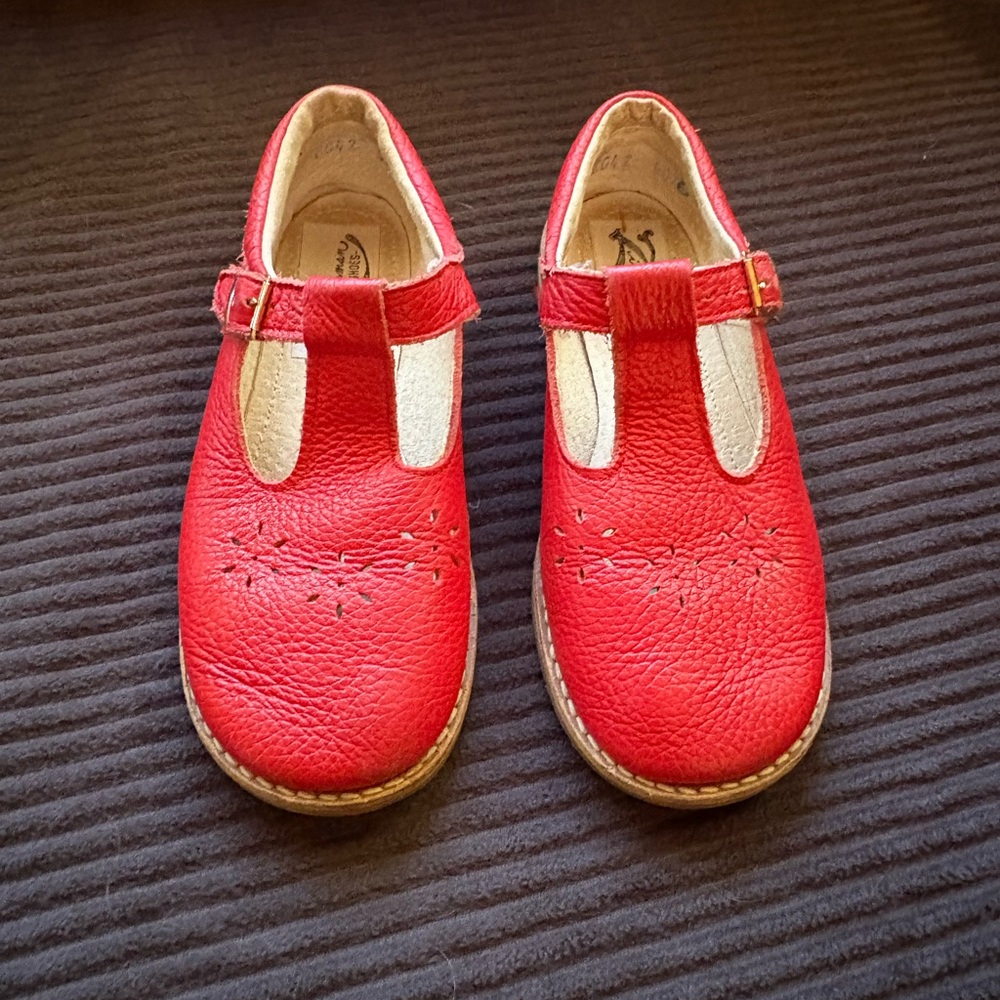 Red Kids T-Bar Shoes